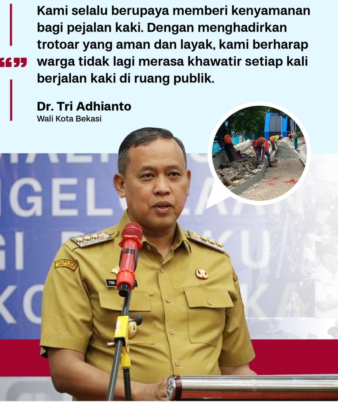 Revitalisasi Trotoar, Pemkot Bekasi Pastikan Hak dan Kenyamanan Pejalan Kaki Terpenuhi Revitalisasi Trotoar, Pemkot Bekasi Pastikan Hak dan Kenyamanan Pejalan Kaki Terpenuhi
